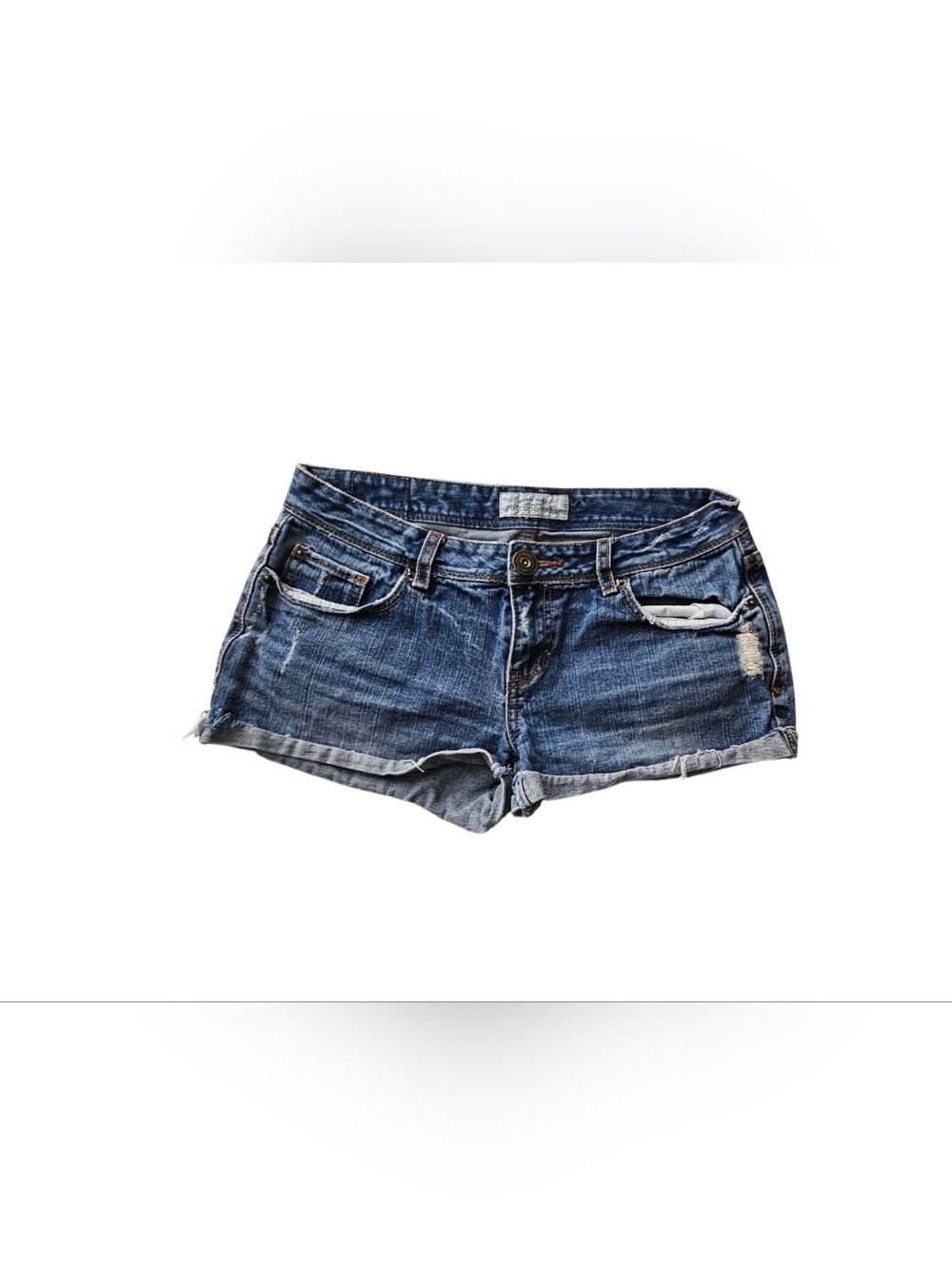 Aeropostale Distressed Vintage Low Rise Shorty Shorts‎ Y2K Denim Jean 7/8